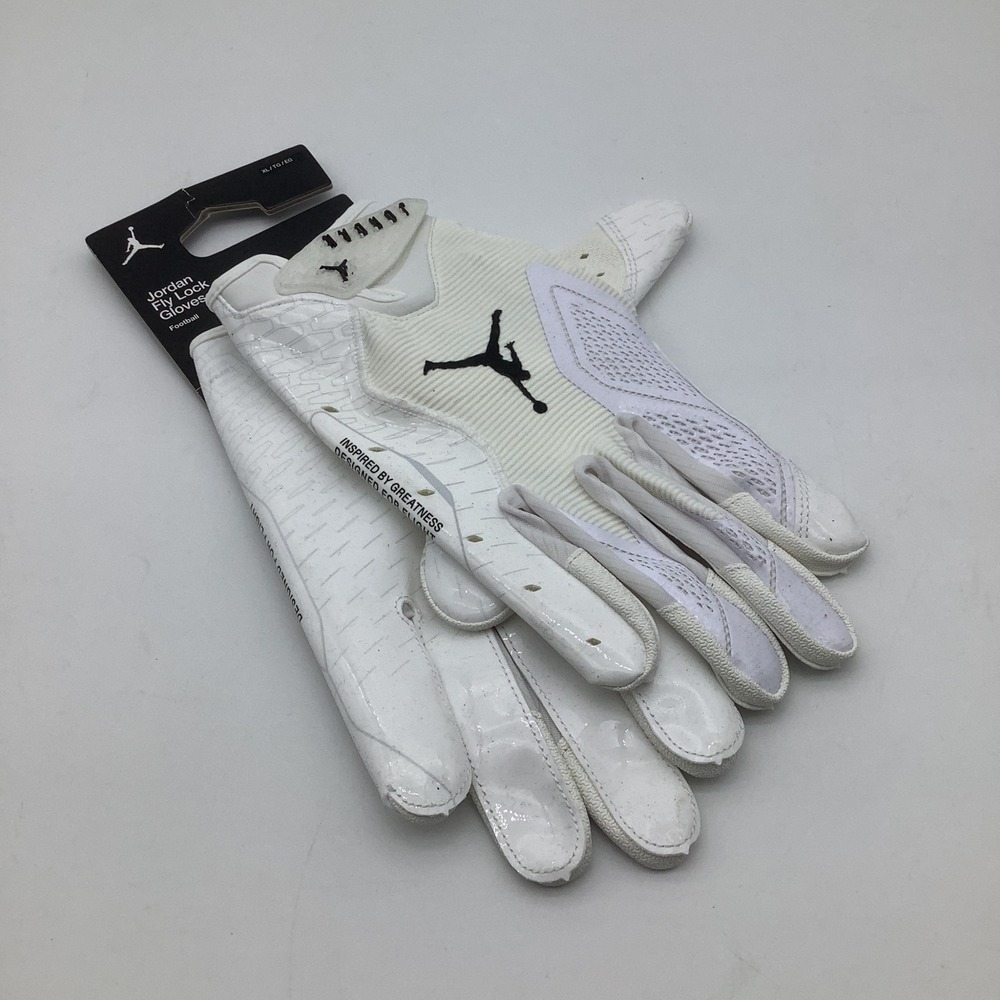 Jordan Fly Lock Football Gloves Mens XL White Black Magnigrip Size XL NWT